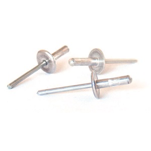 Bralo Large Head ( 9.5mm ) Alu/Steel Dome Rivet 3.2mm Dia.